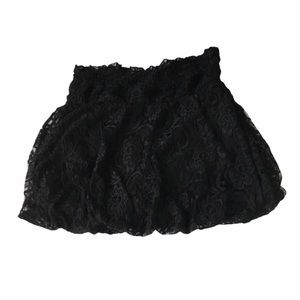Candy rain black mesh embroidery flowered skirt